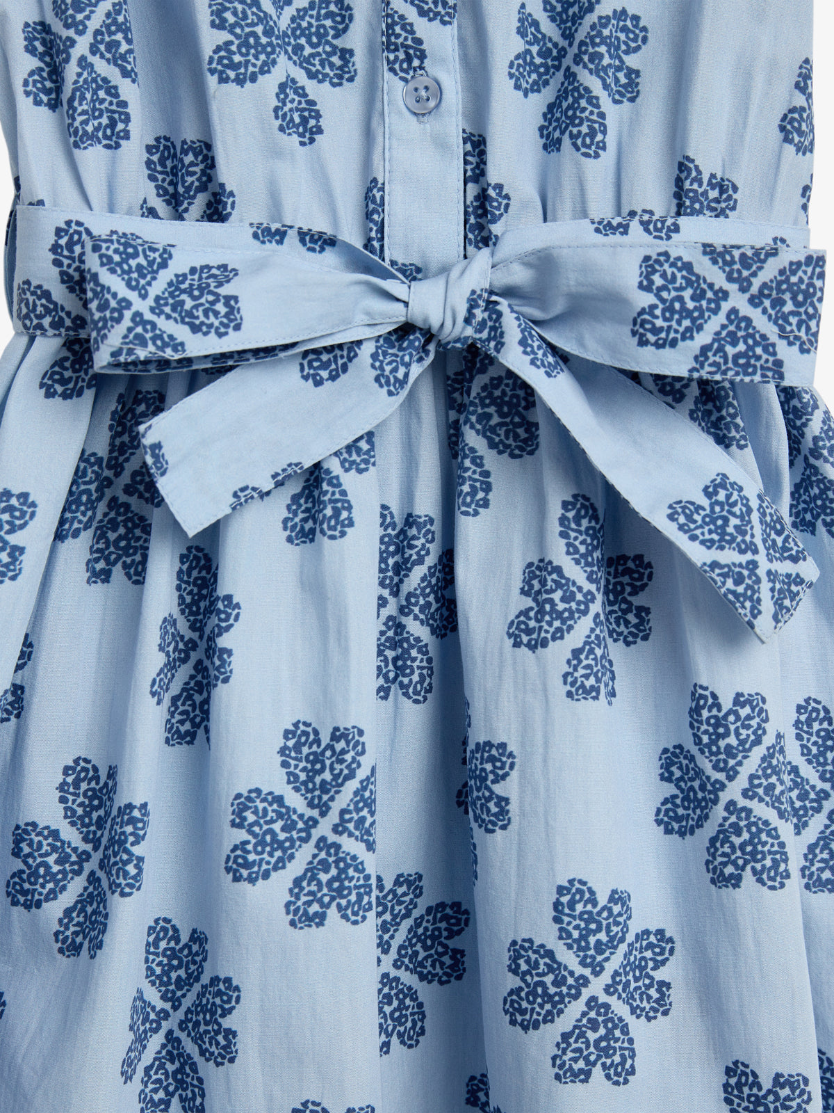 Heart Print Shirt Dress - Blue / Dusty Cobalt | 100235 Cloe