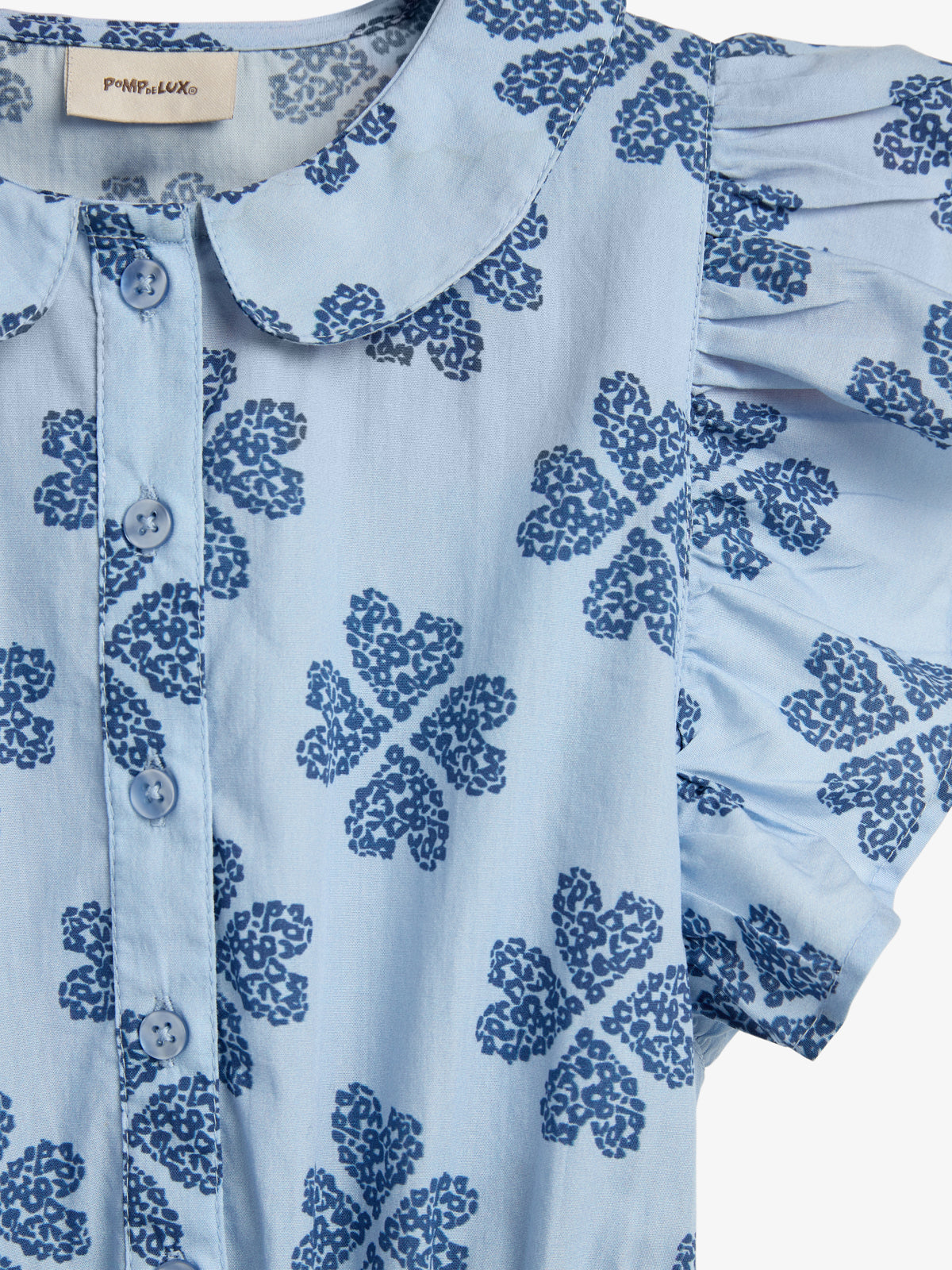 Heart Print Shirt Dress - Blue / Dusty Cobalt | 100235 Cloe