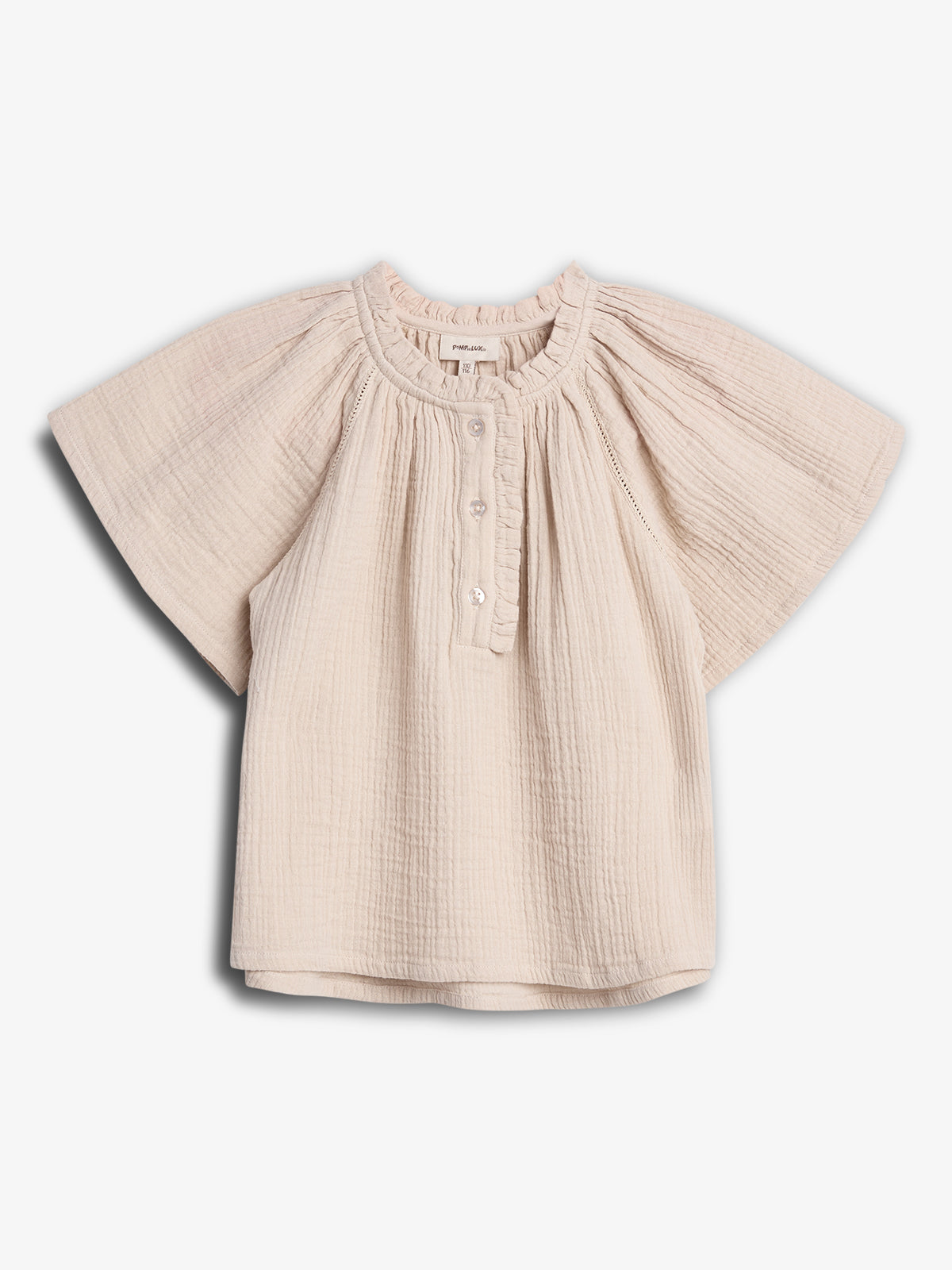Muslin Placket Blouse - Light Beige | 100239 Ella