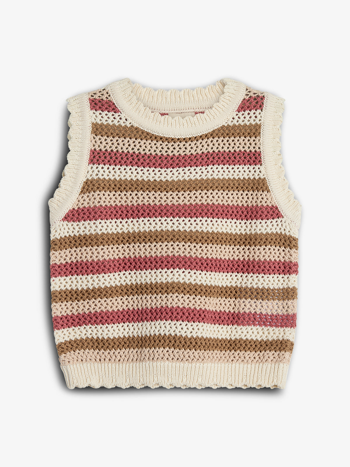 Striped Open-knit Top - Rose | 100273 Mary