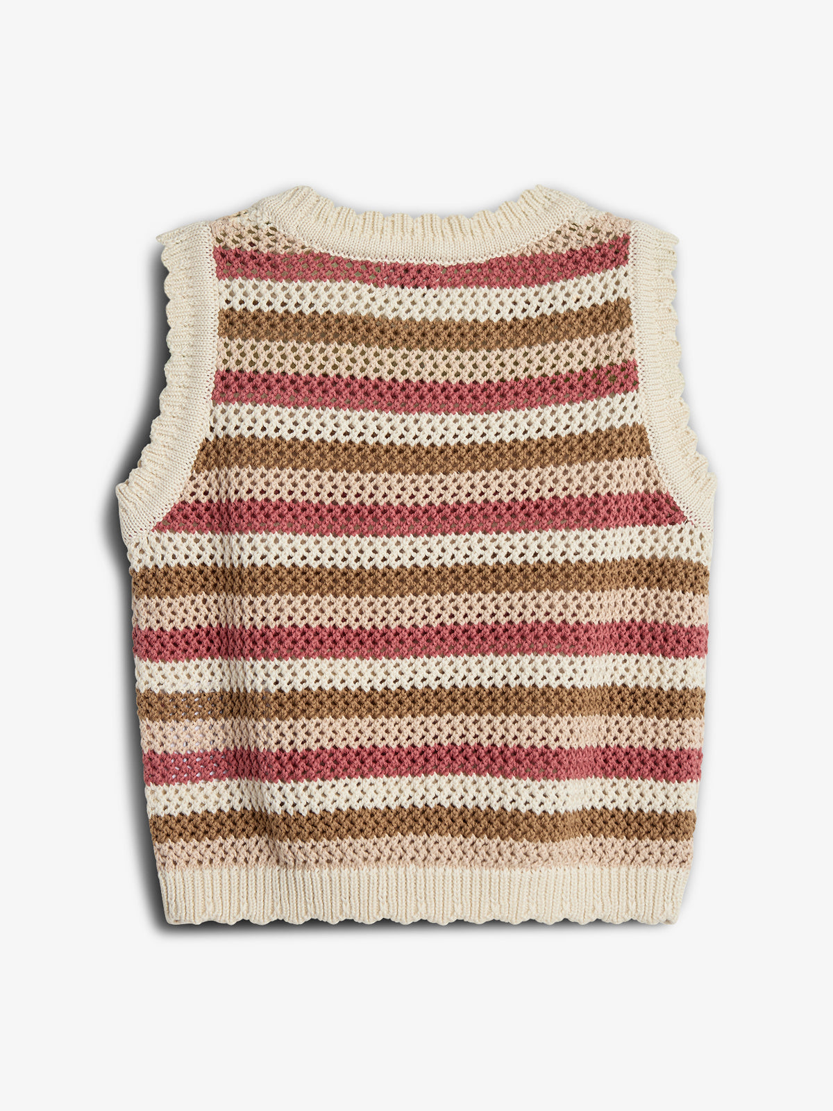Striped Open-knit Top - Rose | 100273 Mary