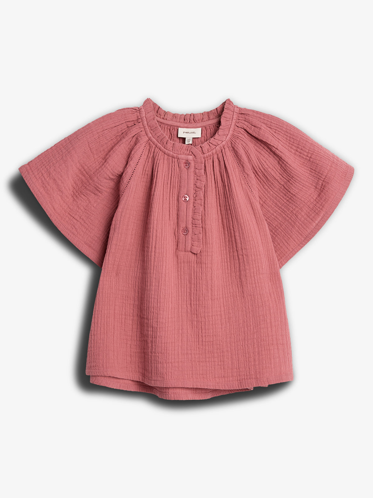 Muslin Placket Blouse - Blush | 100289 Ella
