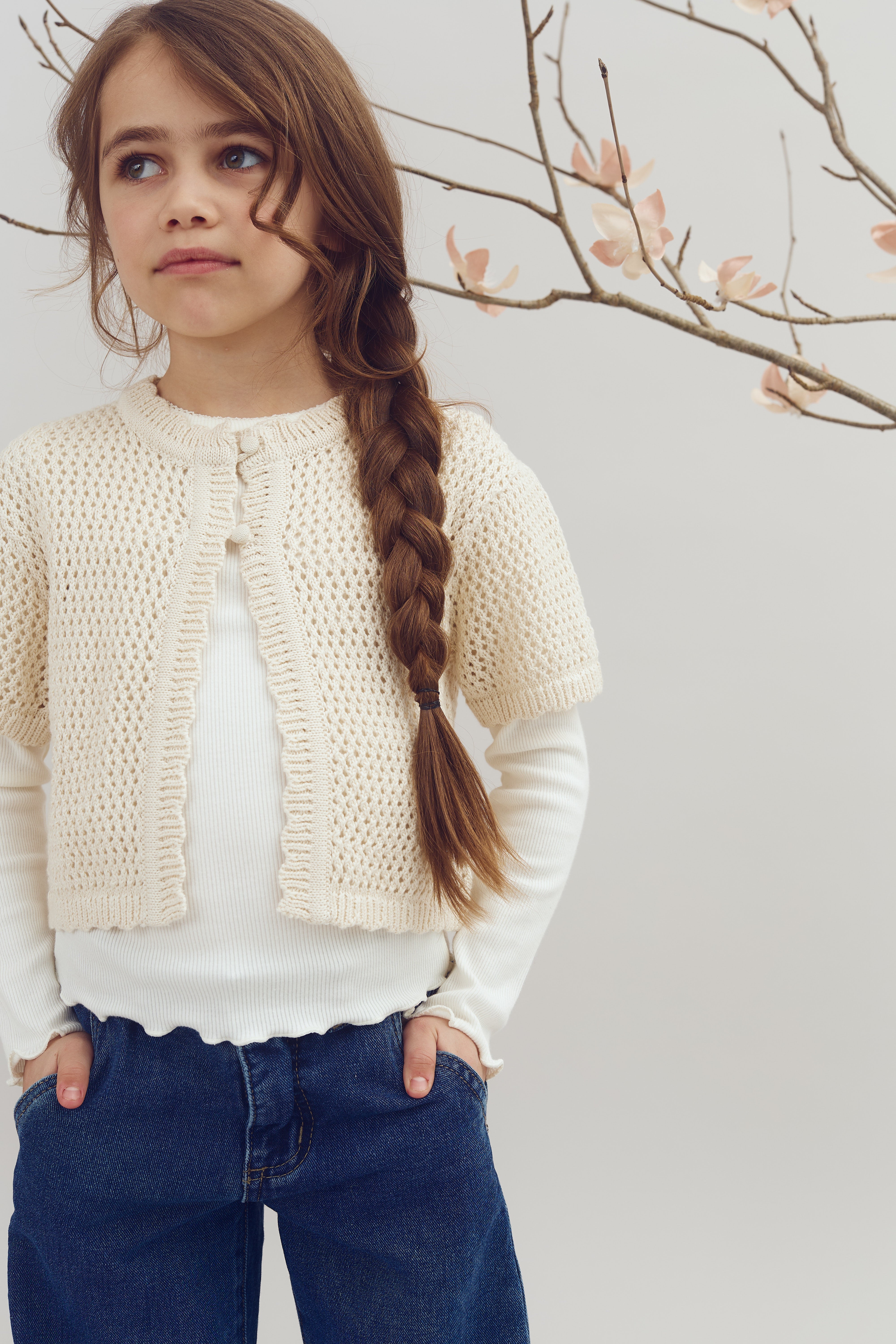Modal Rib Long Sleeve T-shirt - Off White | 100319 Fiona