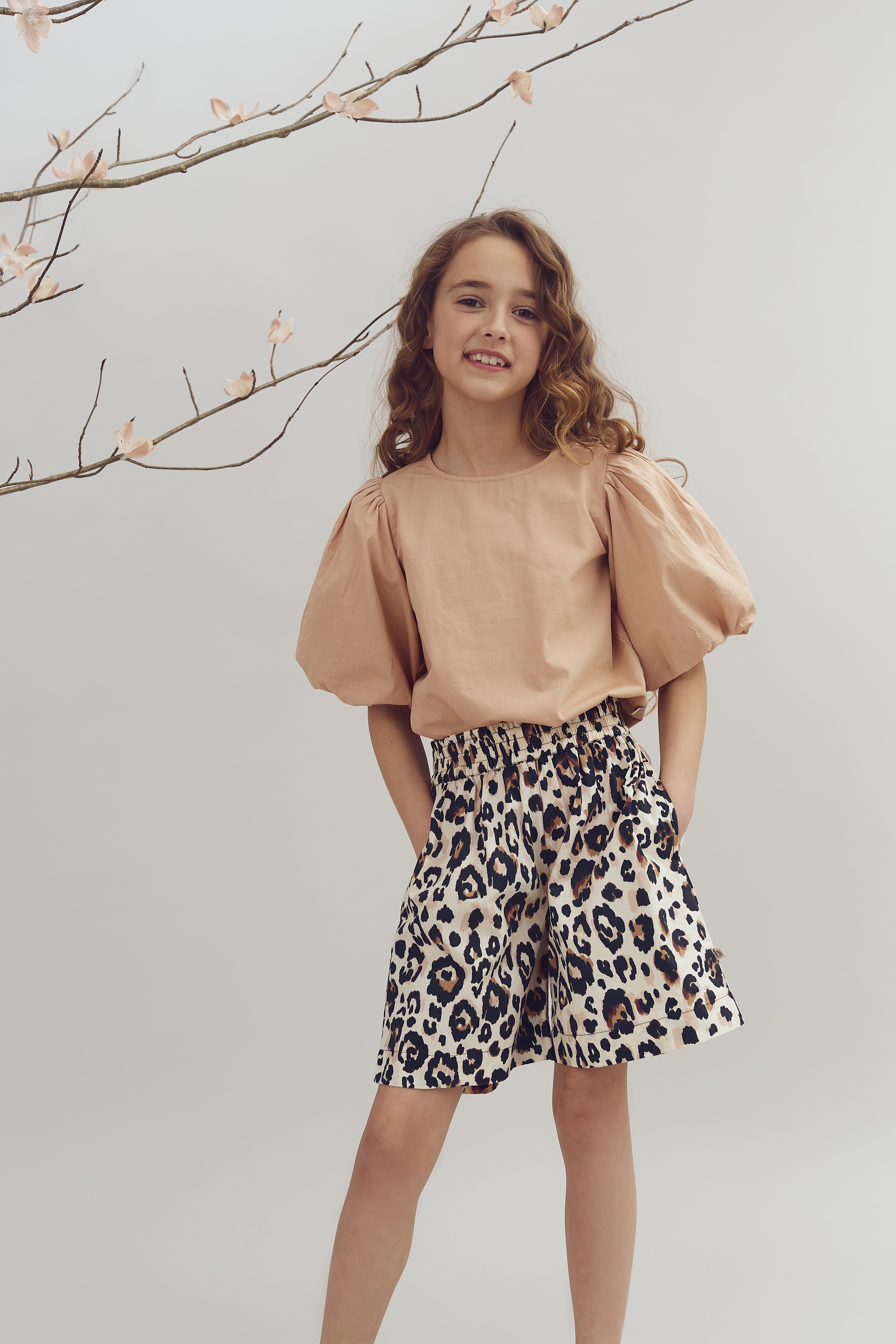 Bubble-sleeve Poplin blouse - Tween - Rose | 100419 Laura