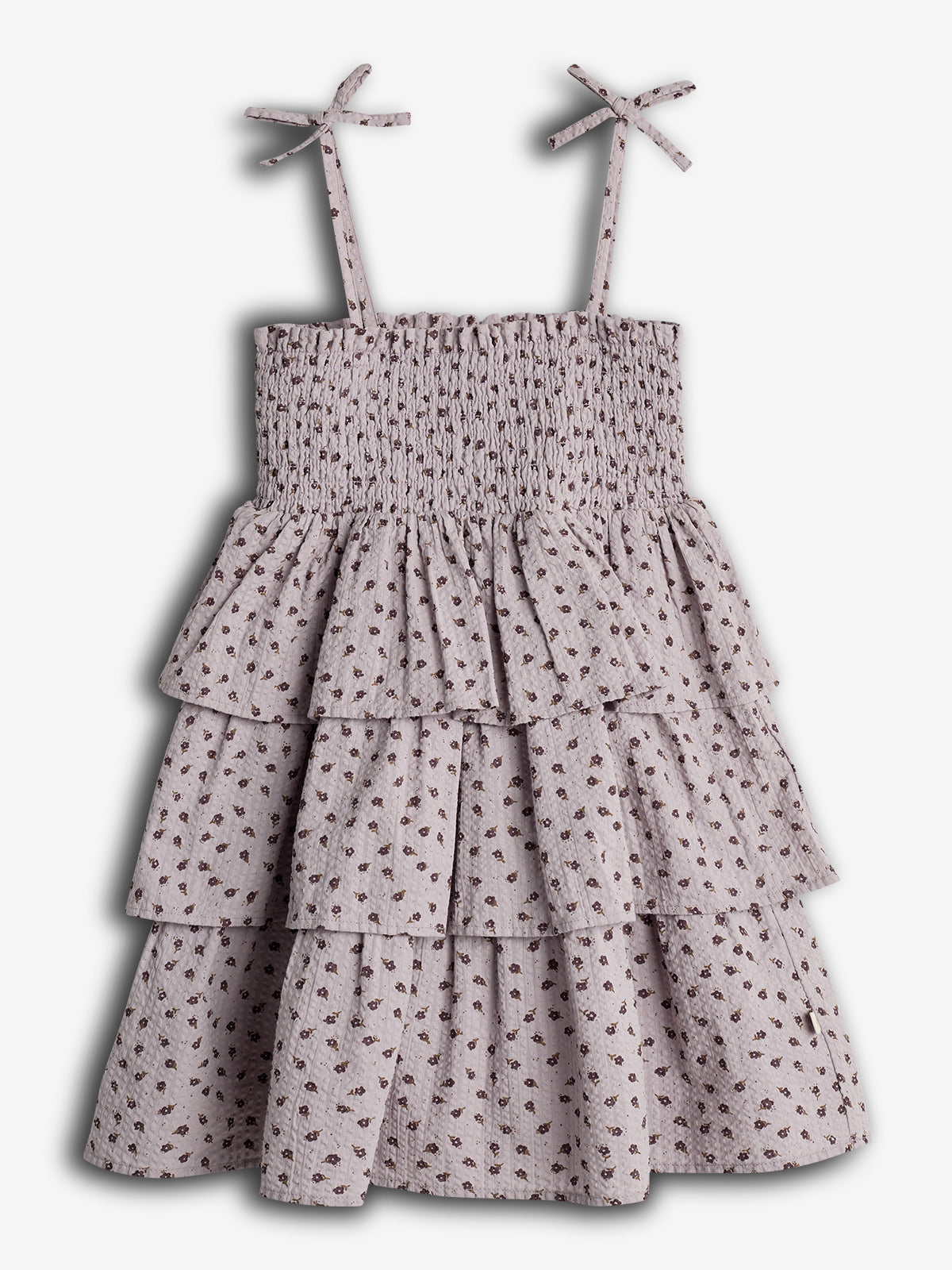 Flower Print Ruffle Dress - Tween - Purple Flower | 100432 Annie