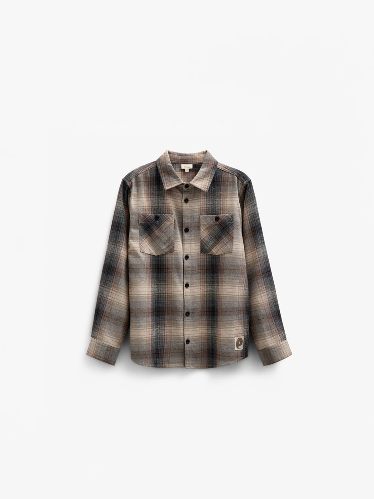 Checked Flannel Shirt - Tween - Brown Navy Check | 100527 Henry