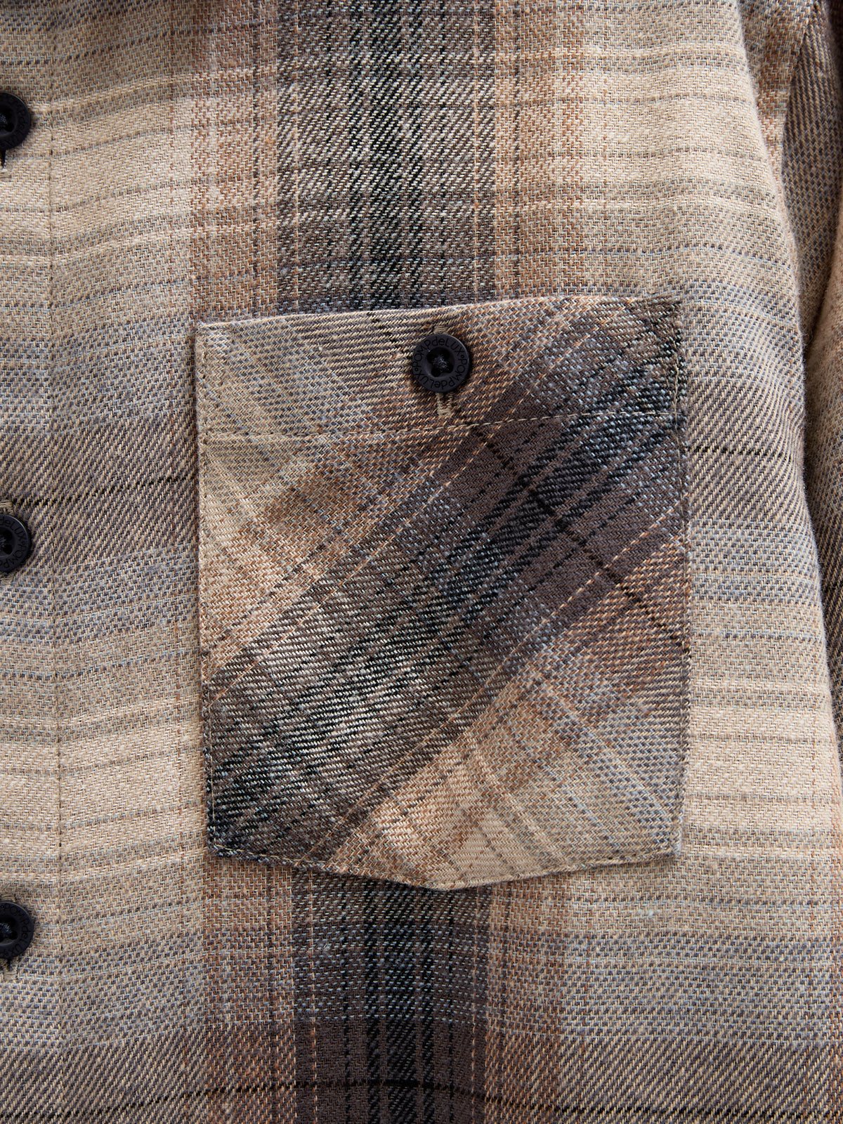 Checked Flannel Shirt - Tween - Brown Navy Check | 100527 Henry