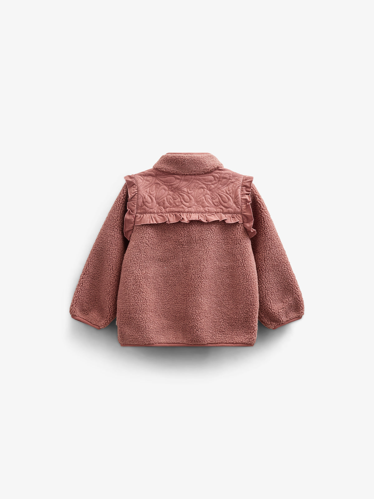 Pile Zip Jacket with Frills - Kids - Old Rose | 100636 Madison