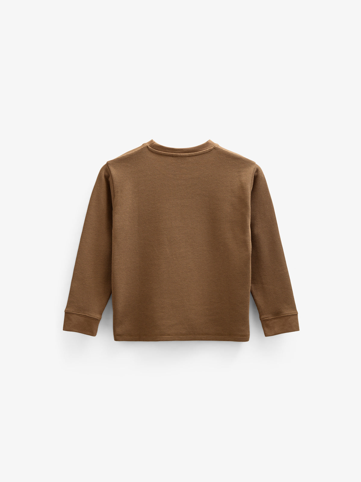 Textured Long Sleeve T-Shirt - Kids - Coffee | 100705 Malthe