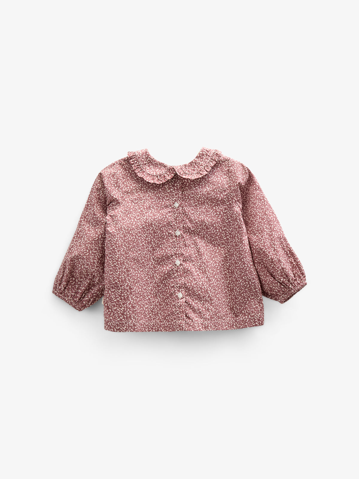 Printed Cotton Poplin Blouse with Collar - Kids - Vintage Red | 100799 Allie