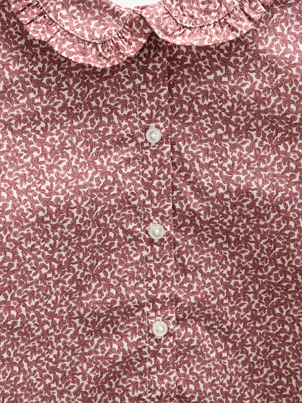 Printed Cotton Poplin Blouse with Collar - Kids - Vintage Red | 100799 Allie