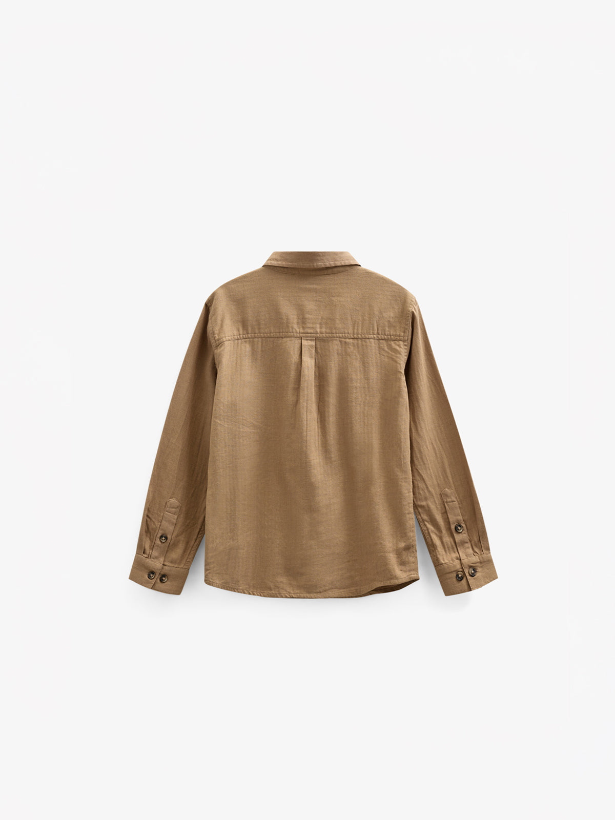 Herringbone Woven Cotton Shirt - Tween - Light Brown | 100804 Edward