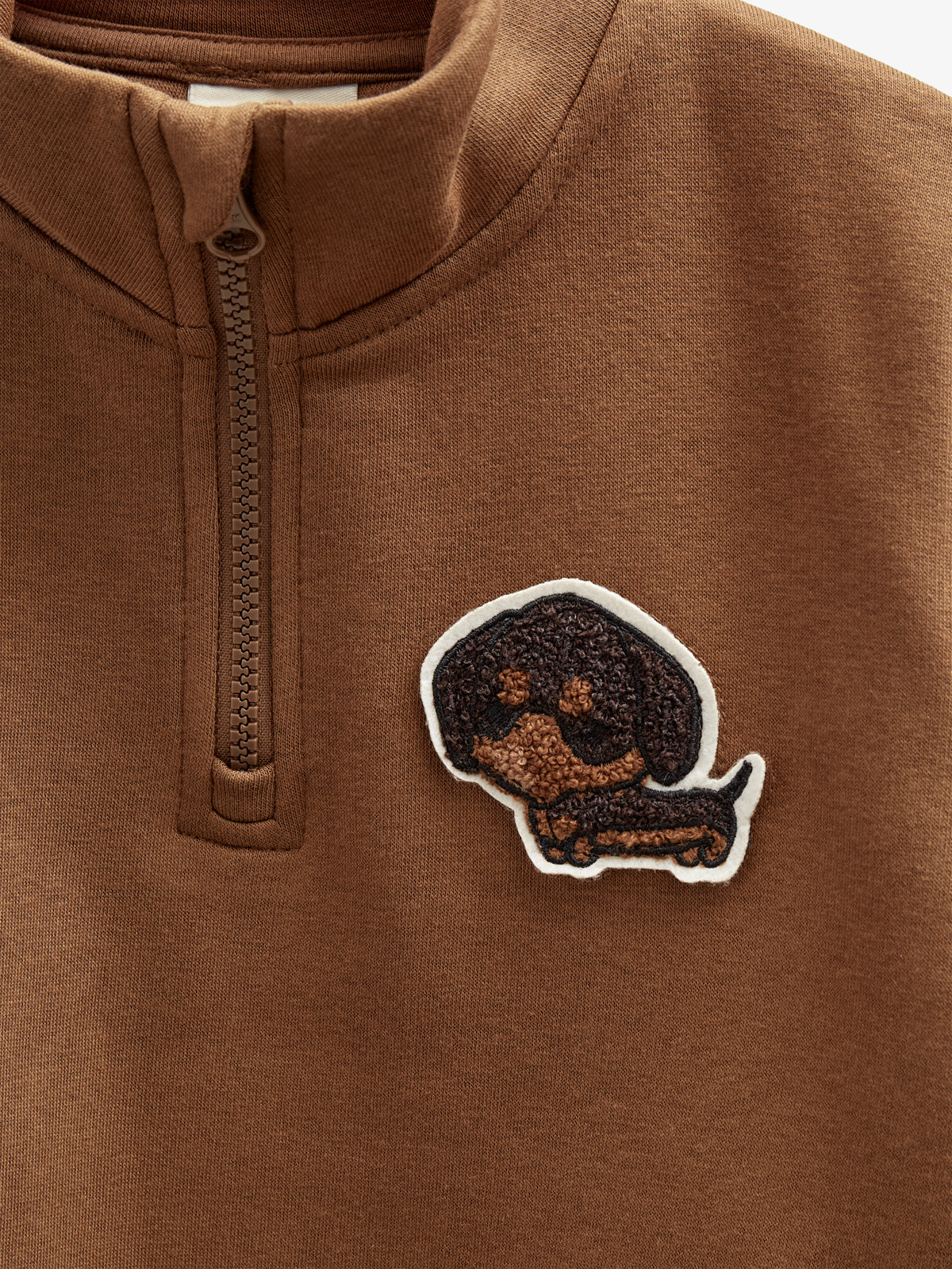 Half Zip Sweatshirt - Kids - Coffee | 100808 Tristan