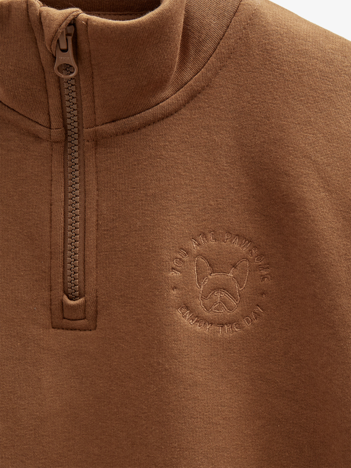 Half Zip Sweatshirt - Tween - Coffee | 100809 Tristan