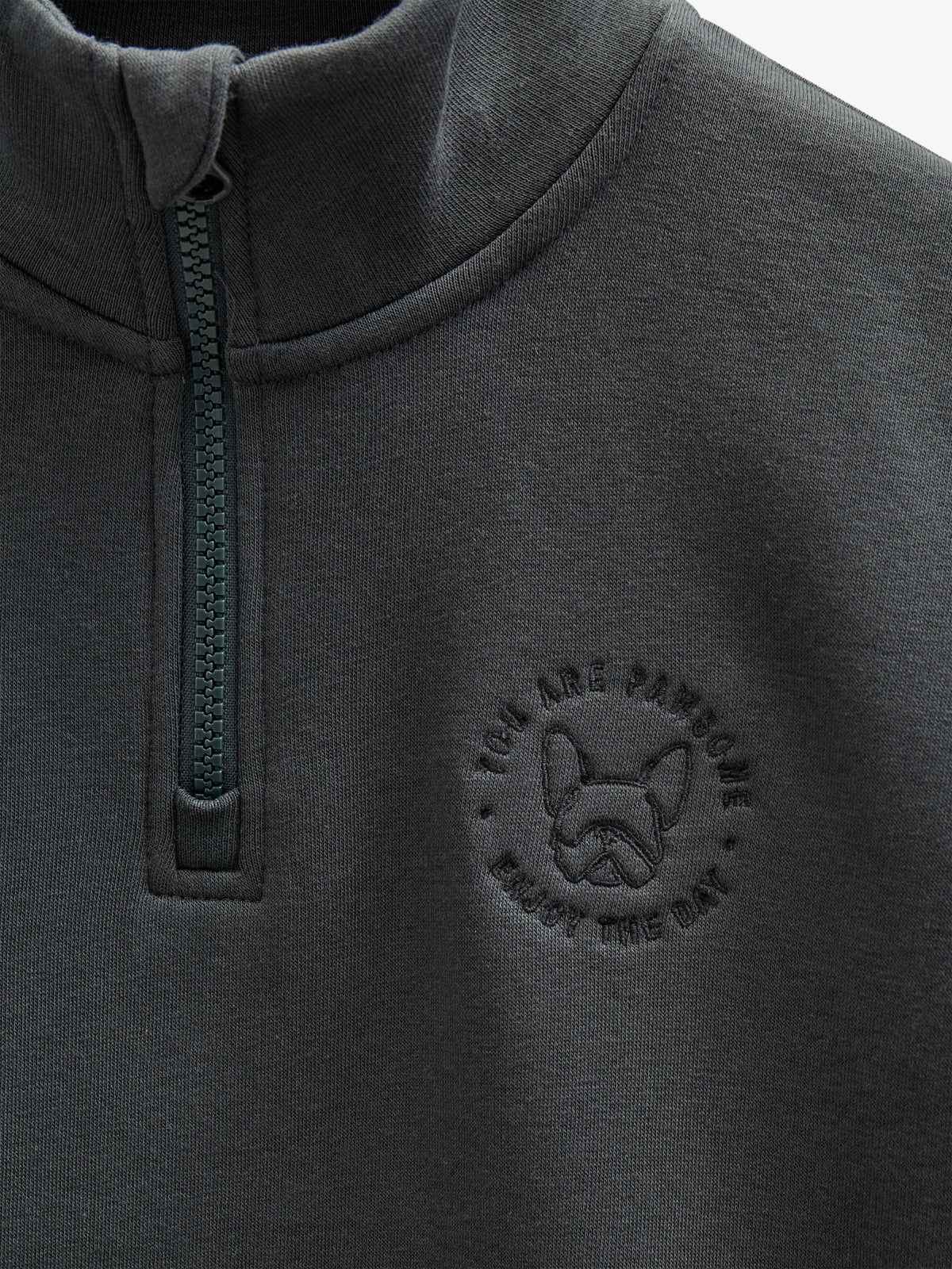 Half Zip Sweatshirt - Tween - Forest Green | 100811 Tristan