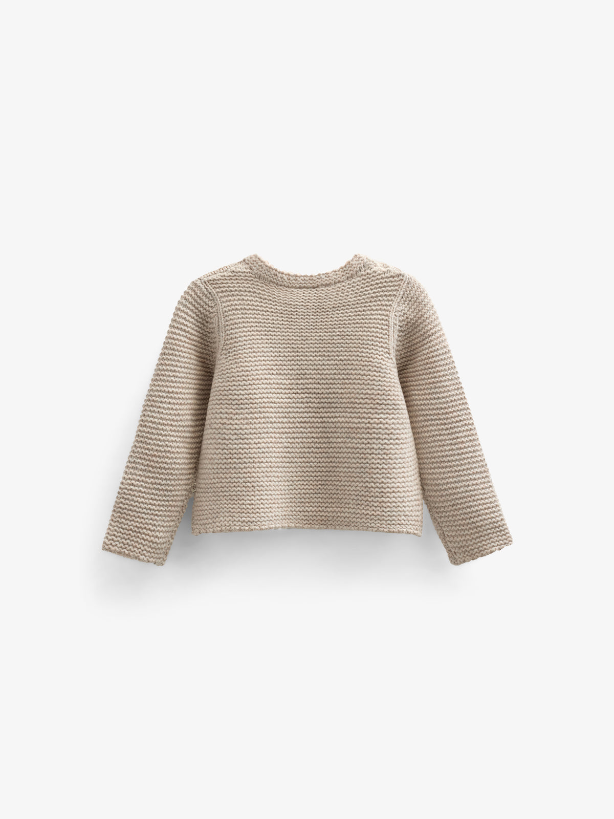 Wool Knit Cardigan - Kids - Caffe Latte Melange | 100874 Maya