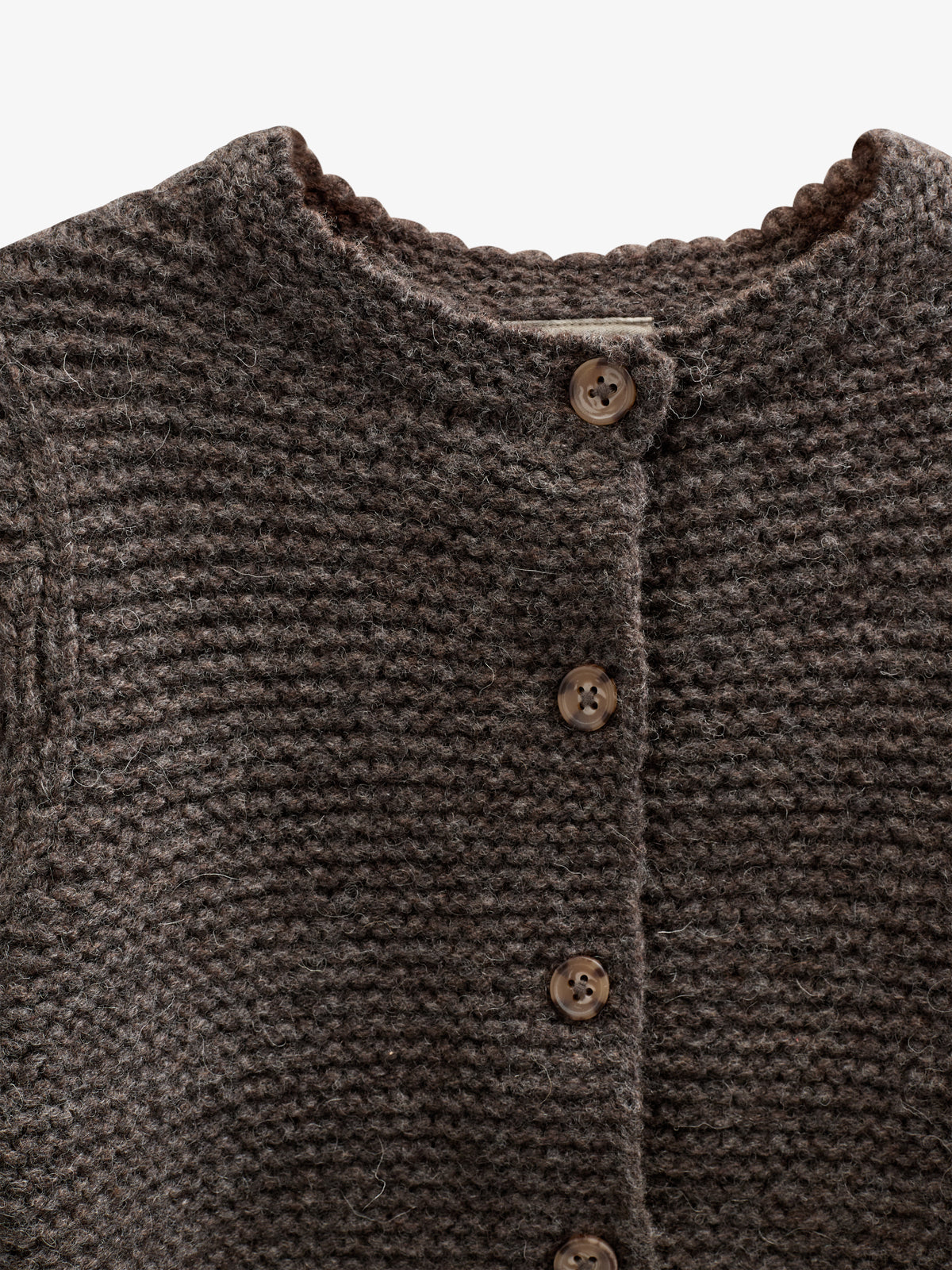Wool Knit Cardigan - Tween - Chocolate Melange | 100877 Maya