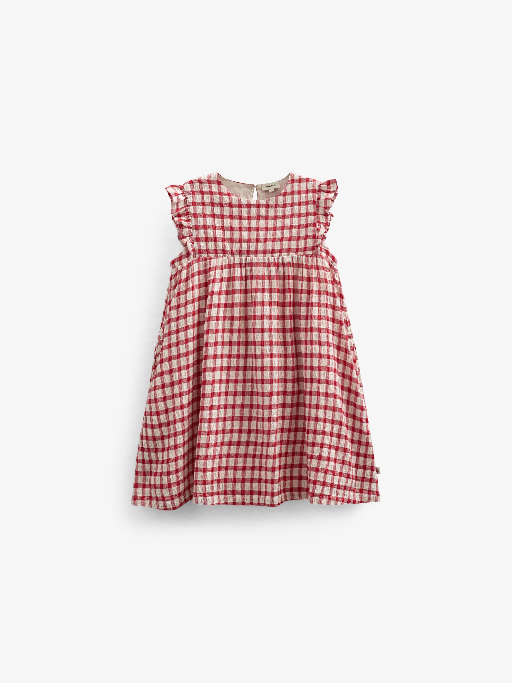 Checked Cotton Dress - Kids - Cherry Red | 100904 Bonnie
