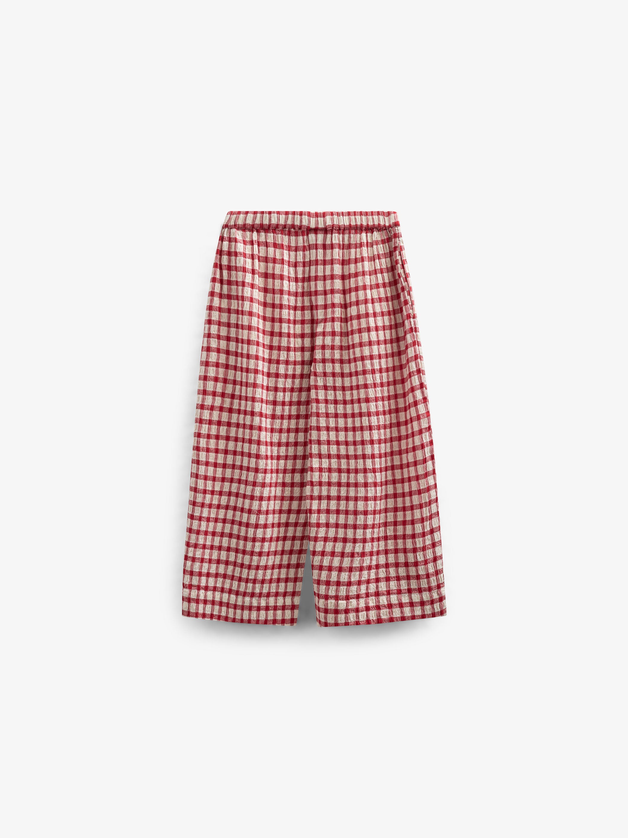 Checked Cotton Trousers - Tween - Cherry Red | 100907 Bonnie