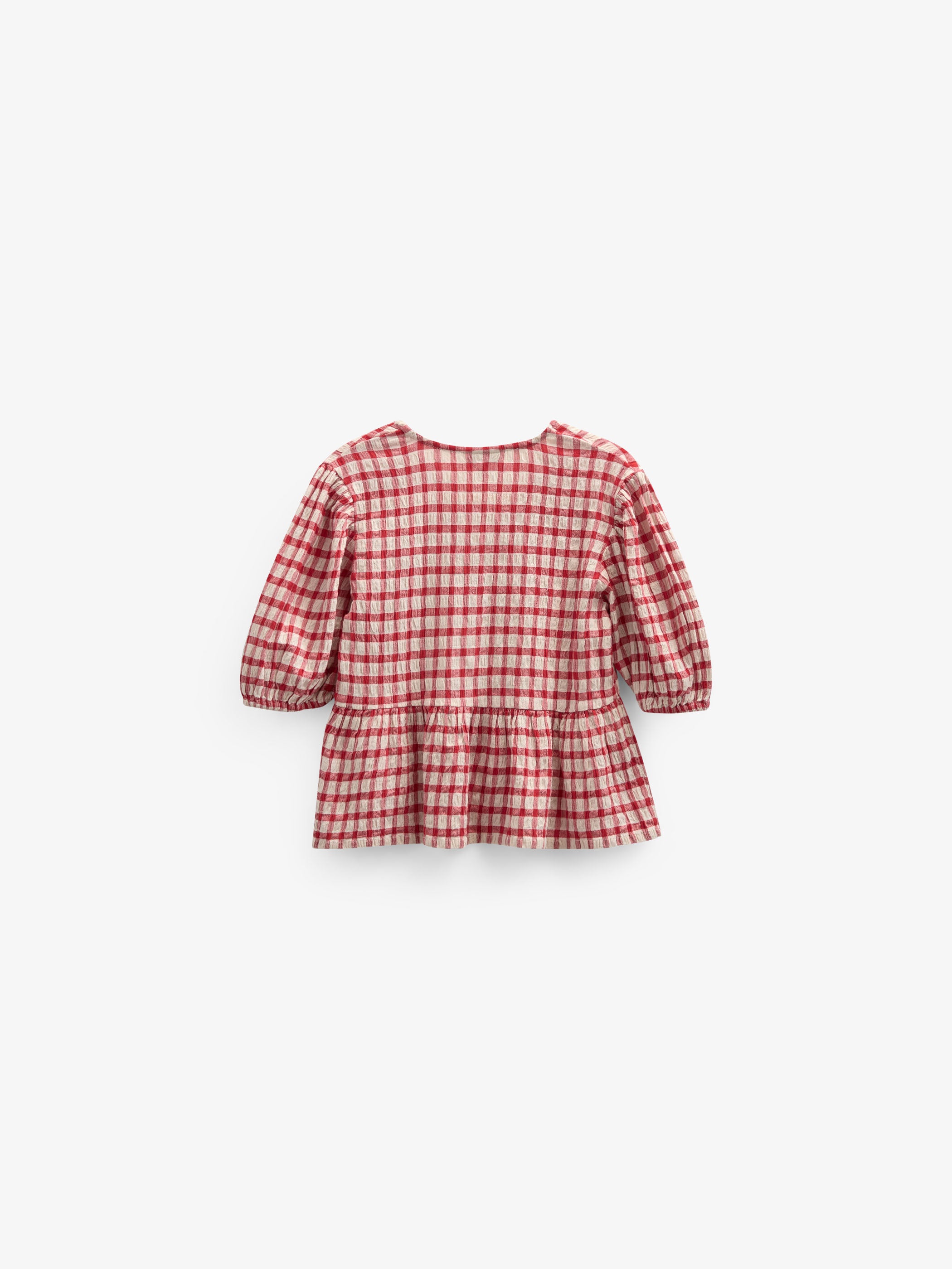 Checked Cotton Blouse - Kids - Cherry Red | 100908 Bonnie