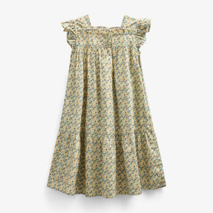 Flower Printed Poplin Dress - Kids - Green | 100962 Poppy
