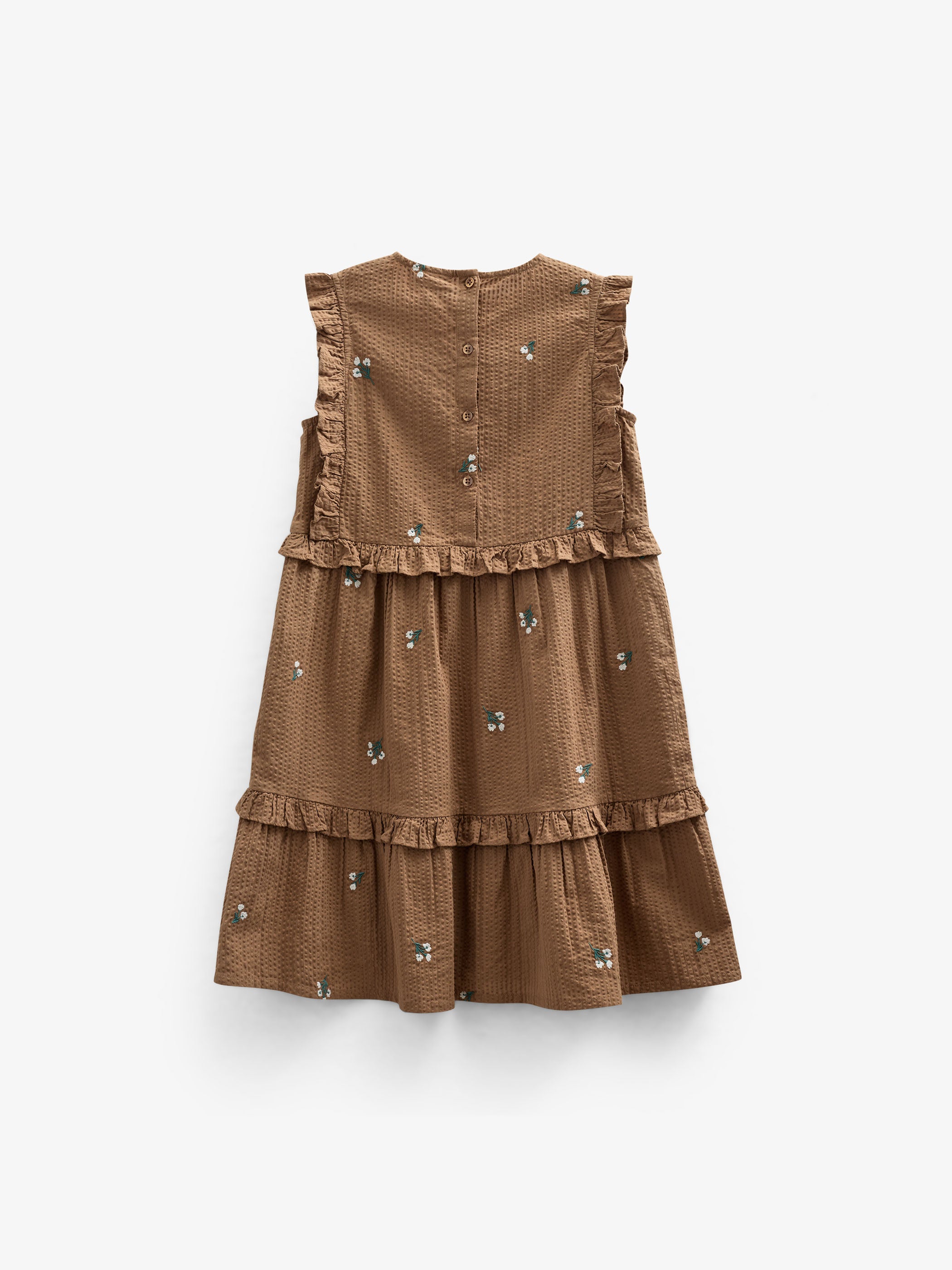 Embroidered Seersucker Dress - Kids - Coconut | 100978 Nora