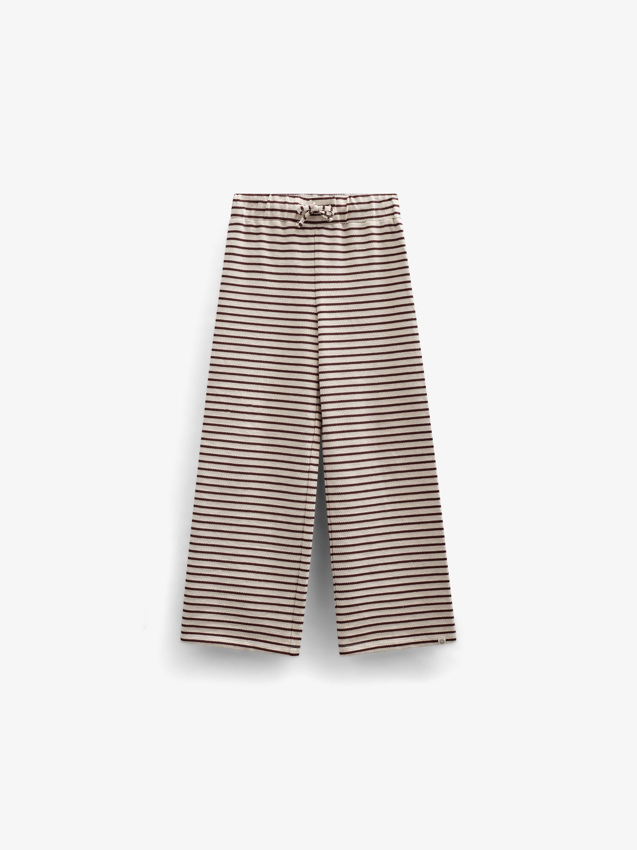 Striped Wide-leg Jersey Trousers - Tween - Brown | 100997 Emmie