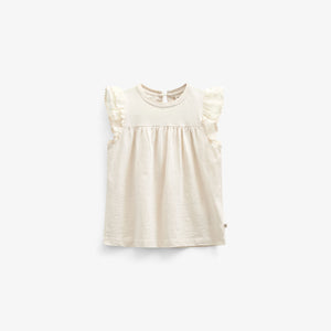 Jersey Blouse with Ric Rac Frill - Tween - Offwhite | 101071 Gabriella