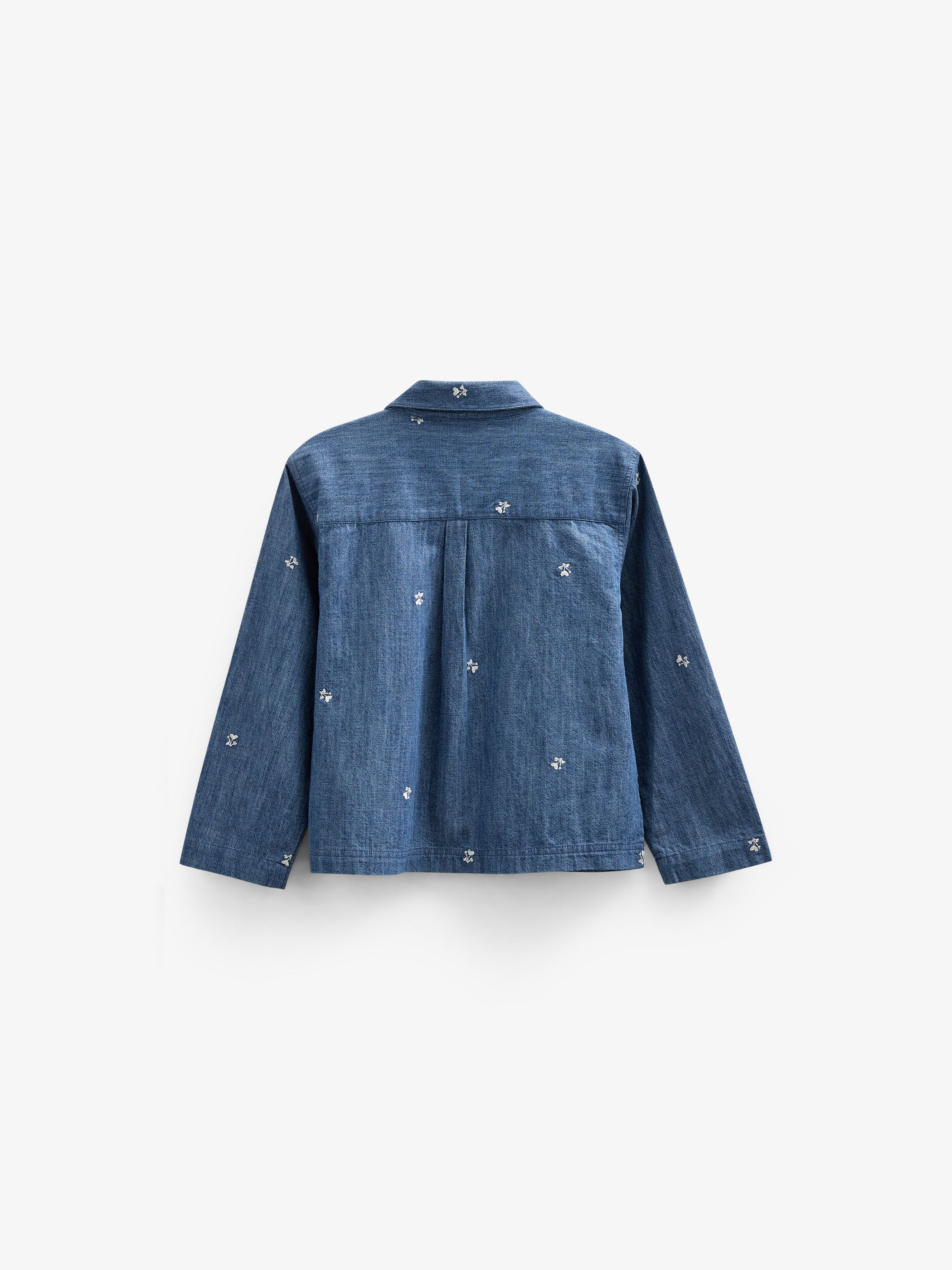 Embroidered Light Denim Shirt Jacket - Tween - Blue Denim | 101082 Isabella