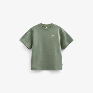 Waffle T-shirt - Kids - Dusty Green | 101155 Evan