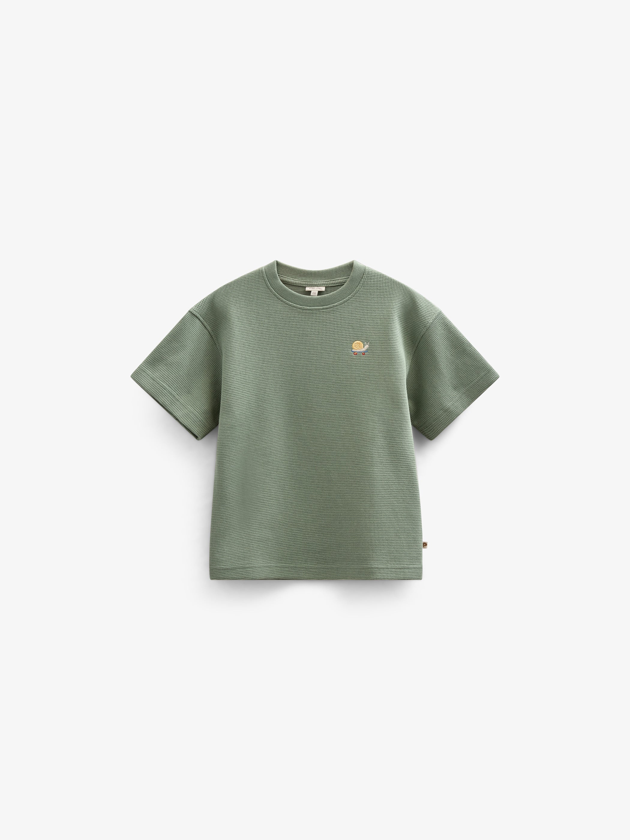 Waffle T-shirt - Kids - Dusty Green | 101155 Evan