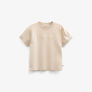 Slub jersey Embroidery T-shirt - Tween - Off White | 101160 Villum