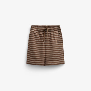 Striped Jersey Shorts - Kids - Dark Brown | 101181 Otto