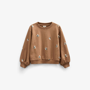 Embroidered Crewneck Sweatshirt - Tween - Coconut | 101214 Kimber