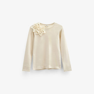 T-shirt with Flower Application - Kids - Offwhite | 101231 Sarah