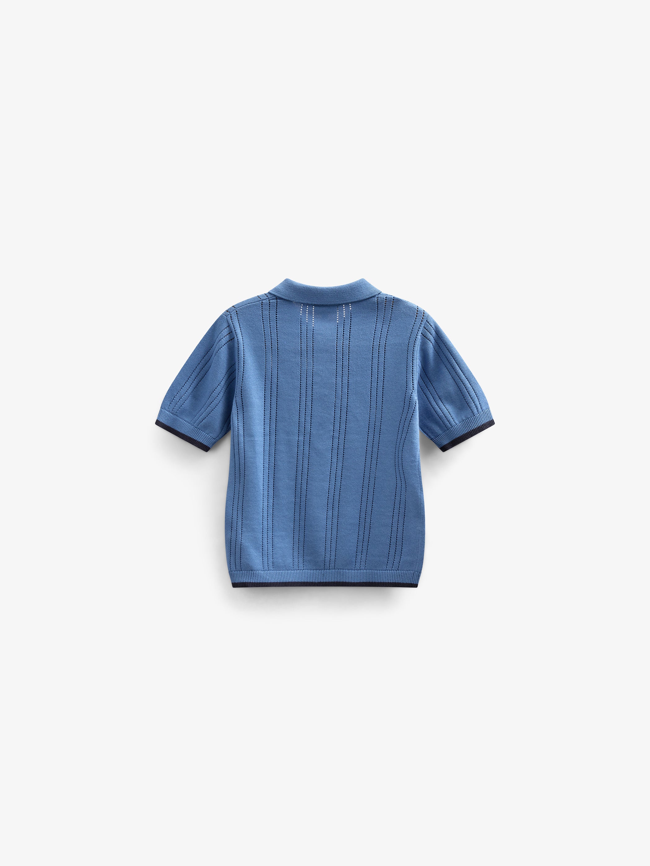 Blue knitted Polo - Tween - Dusty Blue | 101244 Dylan