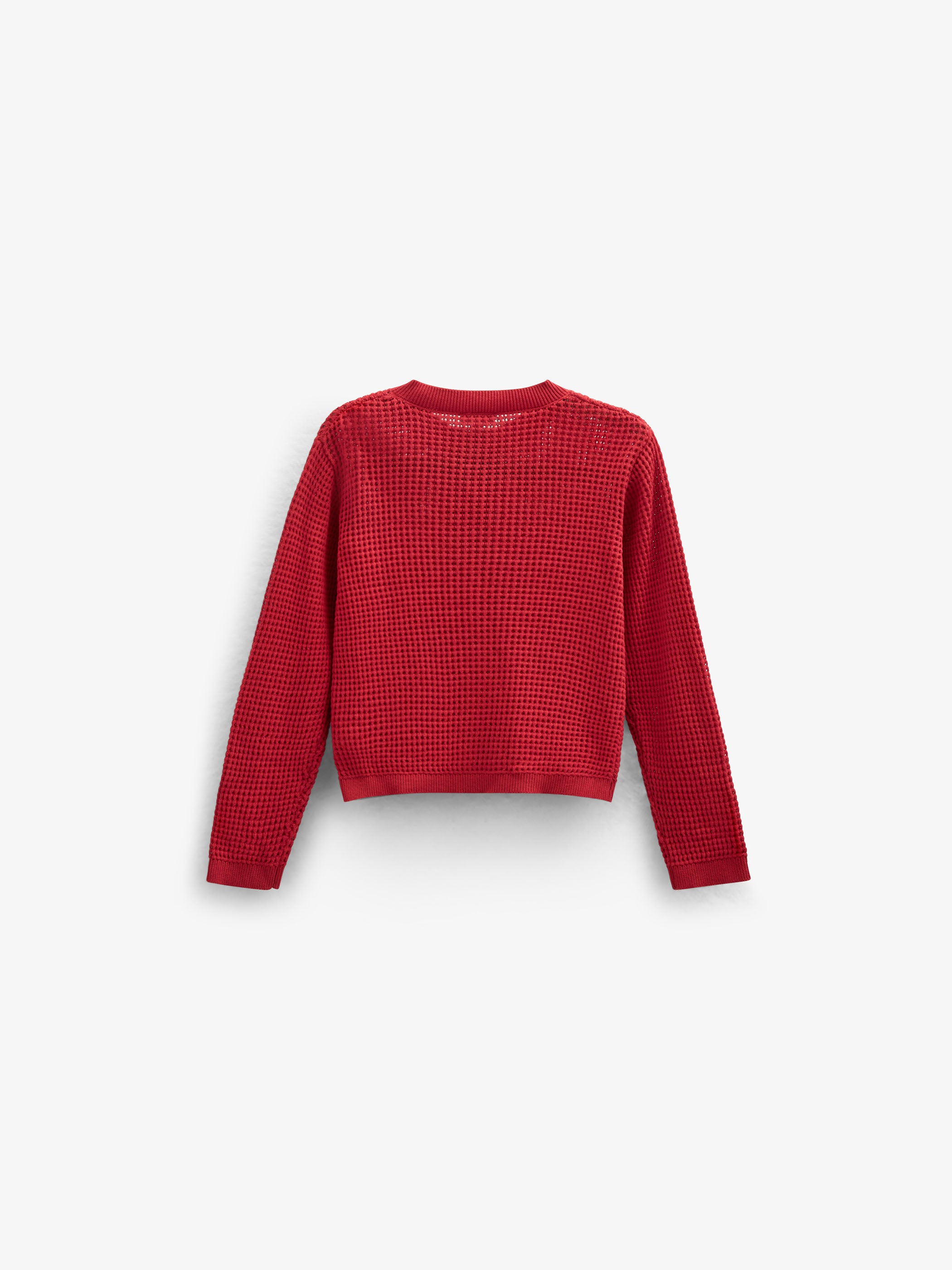 Cotton Knit Cardigan - Kids - Cherry Red | 101269 Katie