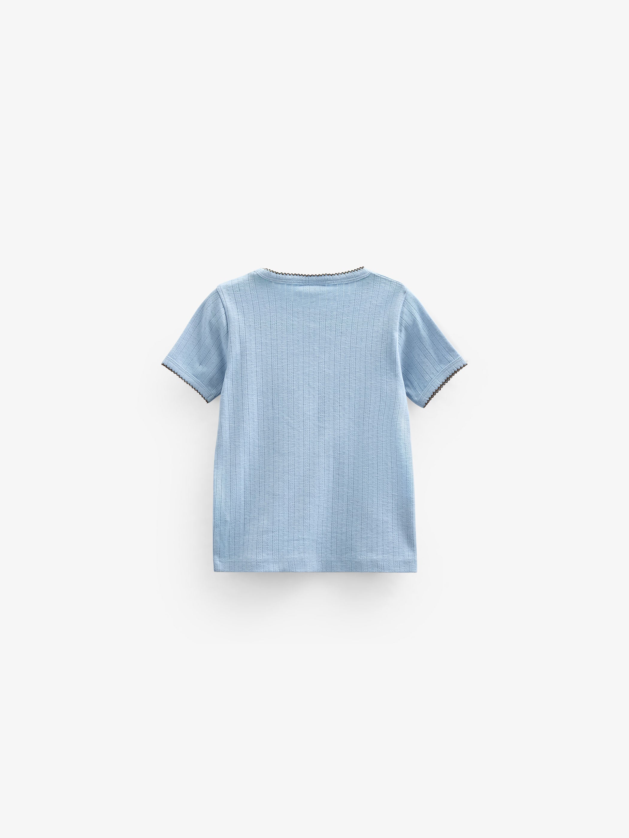 Pointelle t-shirt with contrast picot - Tween - Powder Blue | 101286 Drew