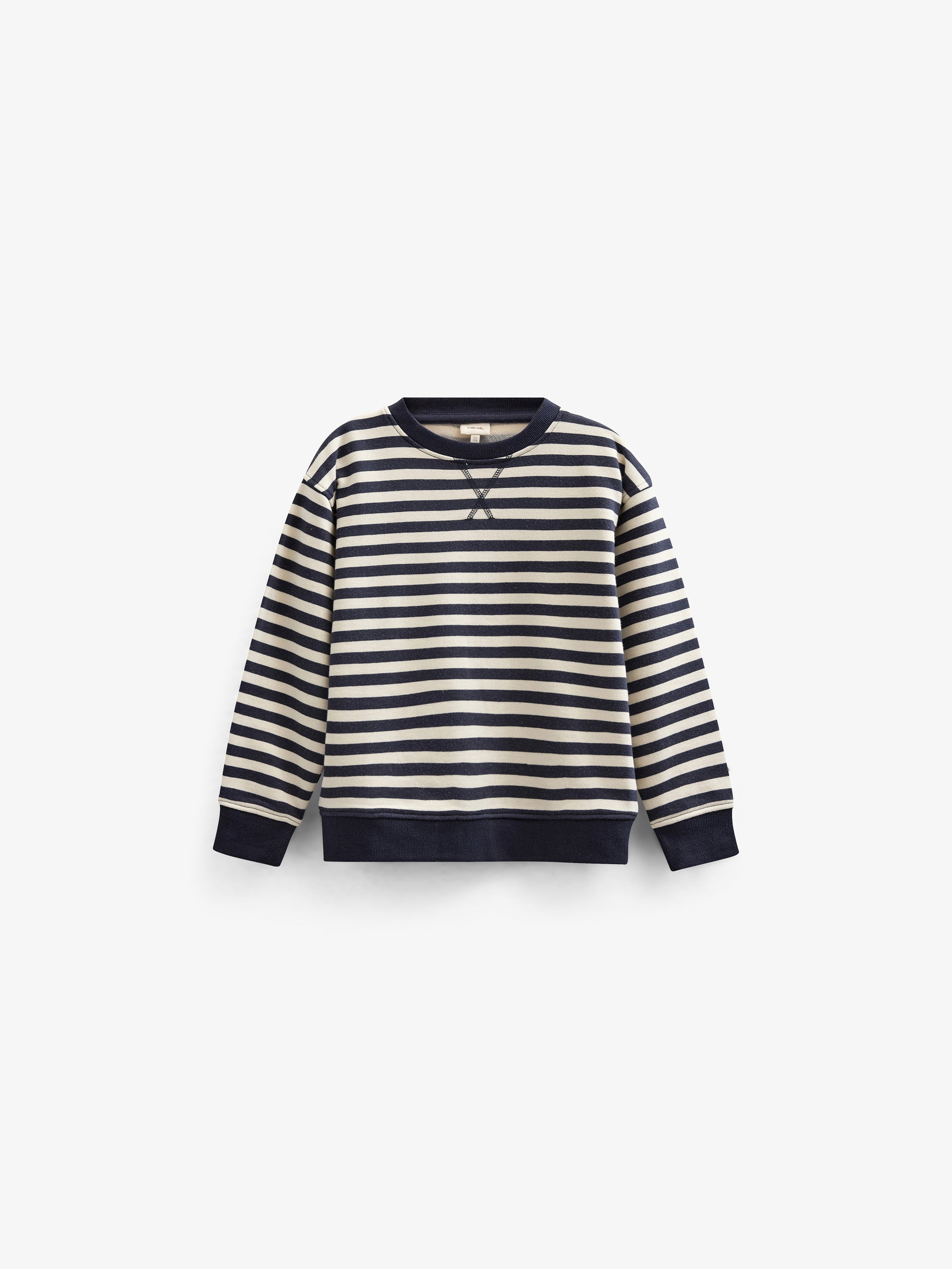 Striped Crewneck Sweatshirt - Tween - Navy Stripe | 101345 Cole