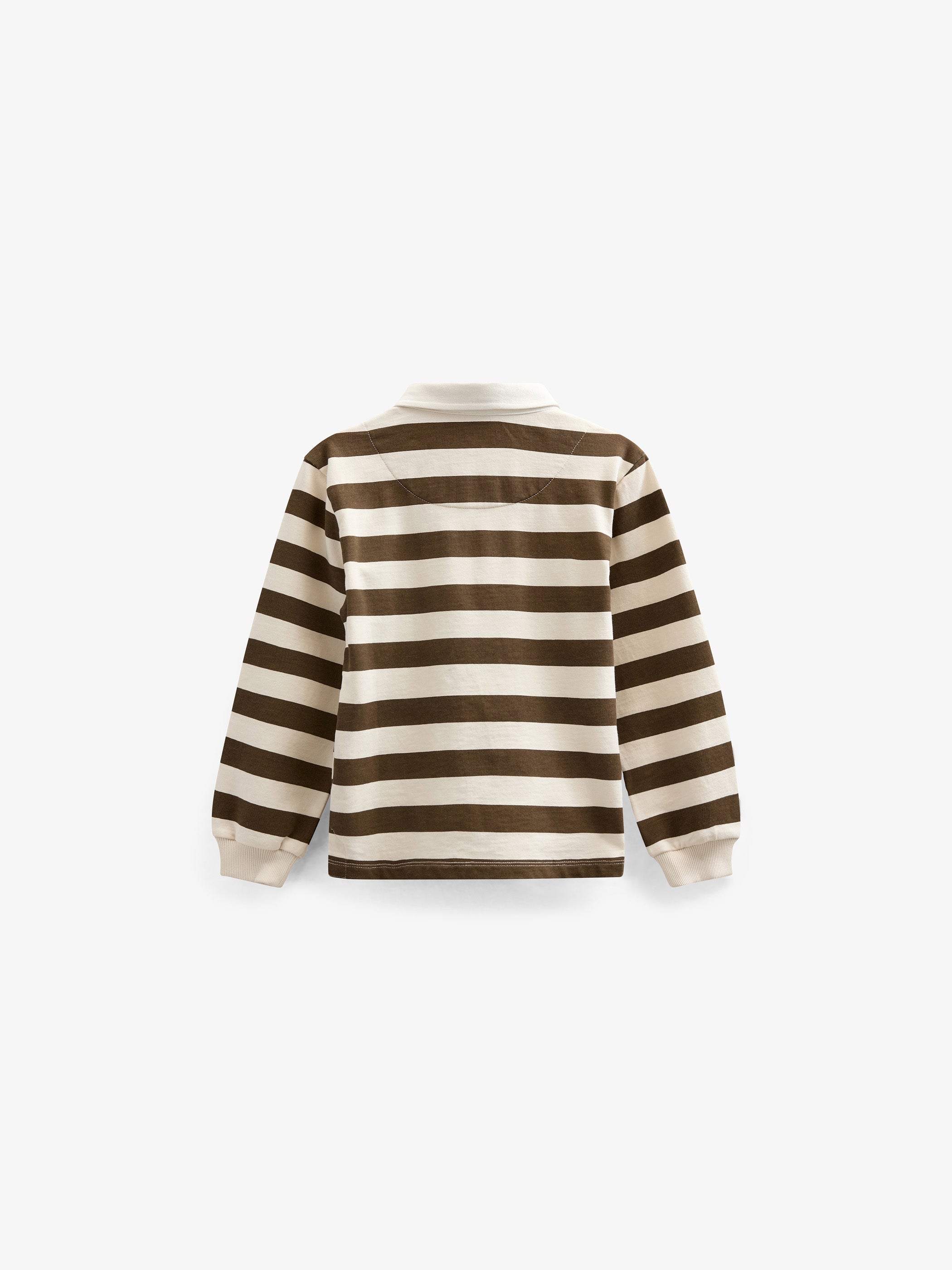 Striped Polo Sweatshirt - Tween - Dark Brown/Offwhite | 101398 Marco