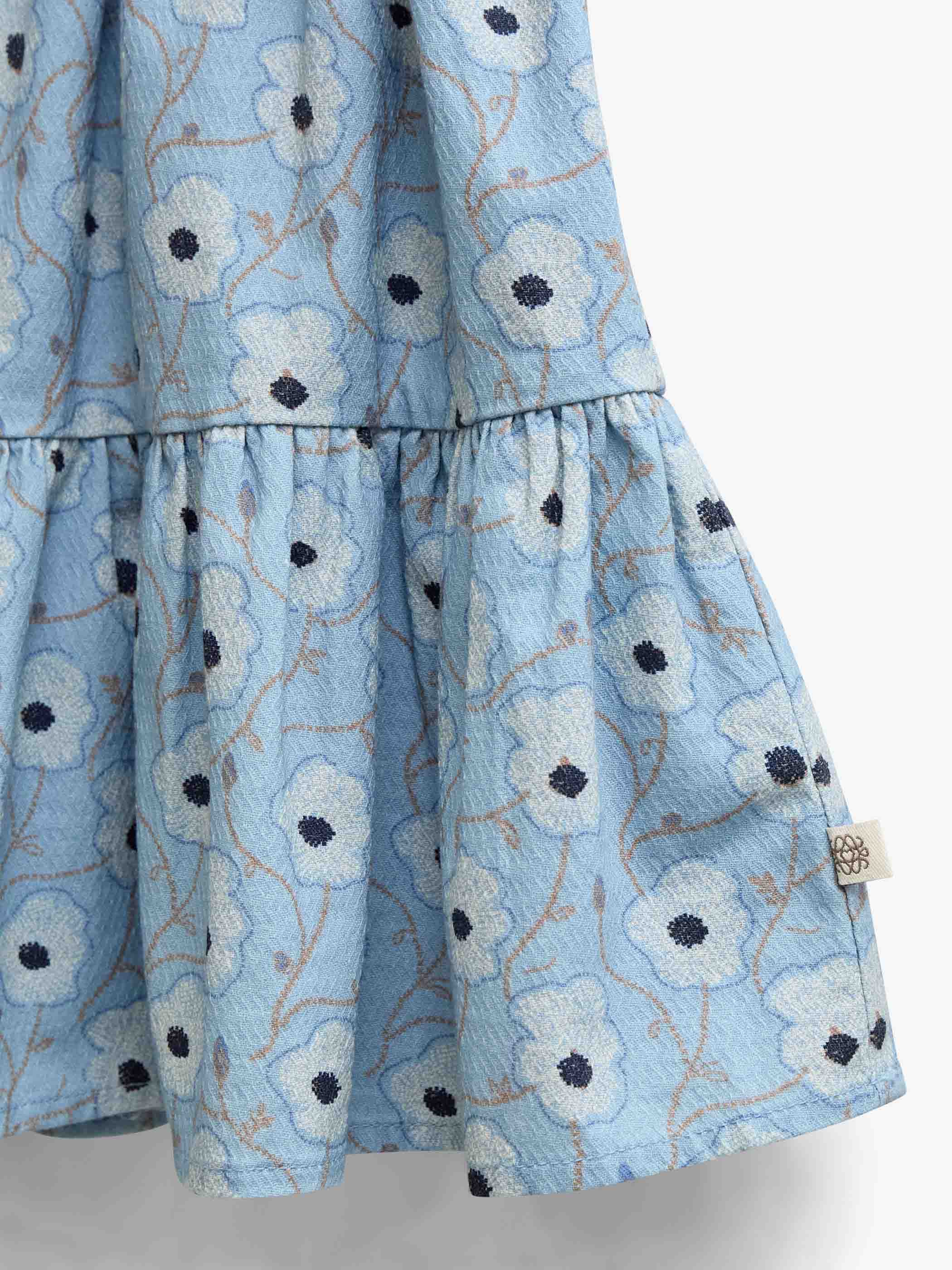Floral Cotton Skirt - Kids - Blue/Brown | 101431 Nova