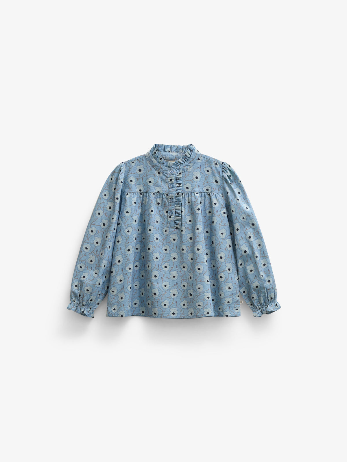 Floral Cotton Blouse - Tween - Blue/Brown | 101436 Nova