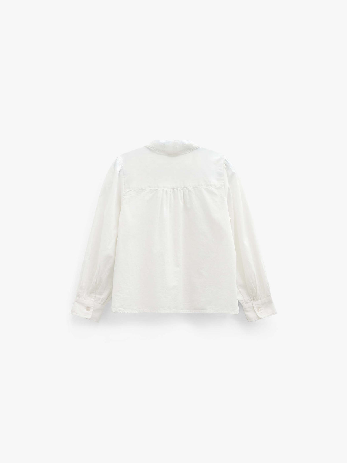 Cotton Shirt with Lace Collar - Kids - Offwhite | 101459 Holly