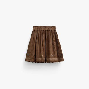 Cross-Stitch Double Gauze Skirt - Kids - Brown | 101471 Laureen
