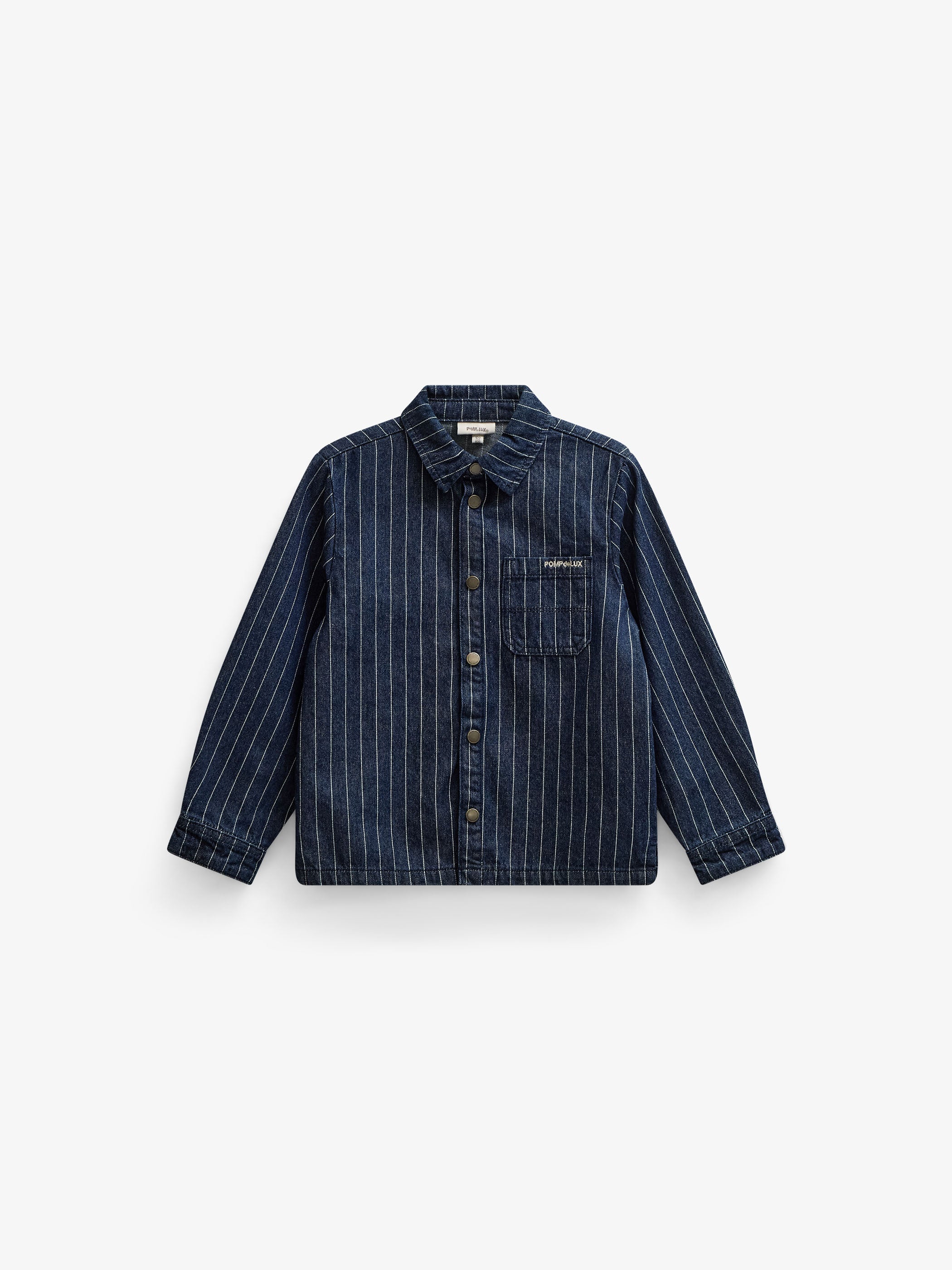 Pinstripe Denim Overshirt - Tween - Dark Blue | 101515 Austin