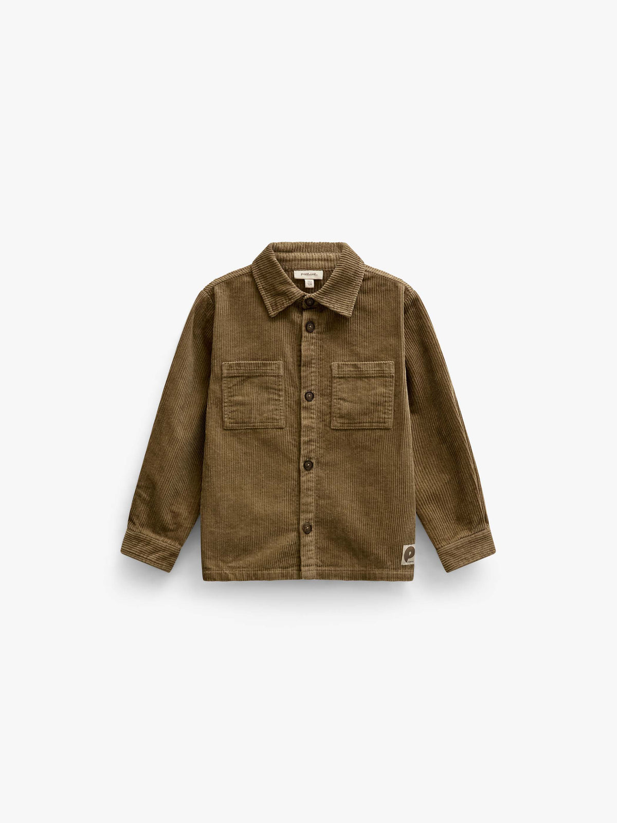 Corduroy Patch Pocket Overshirt - Kids - Khaki | 101539 Reed