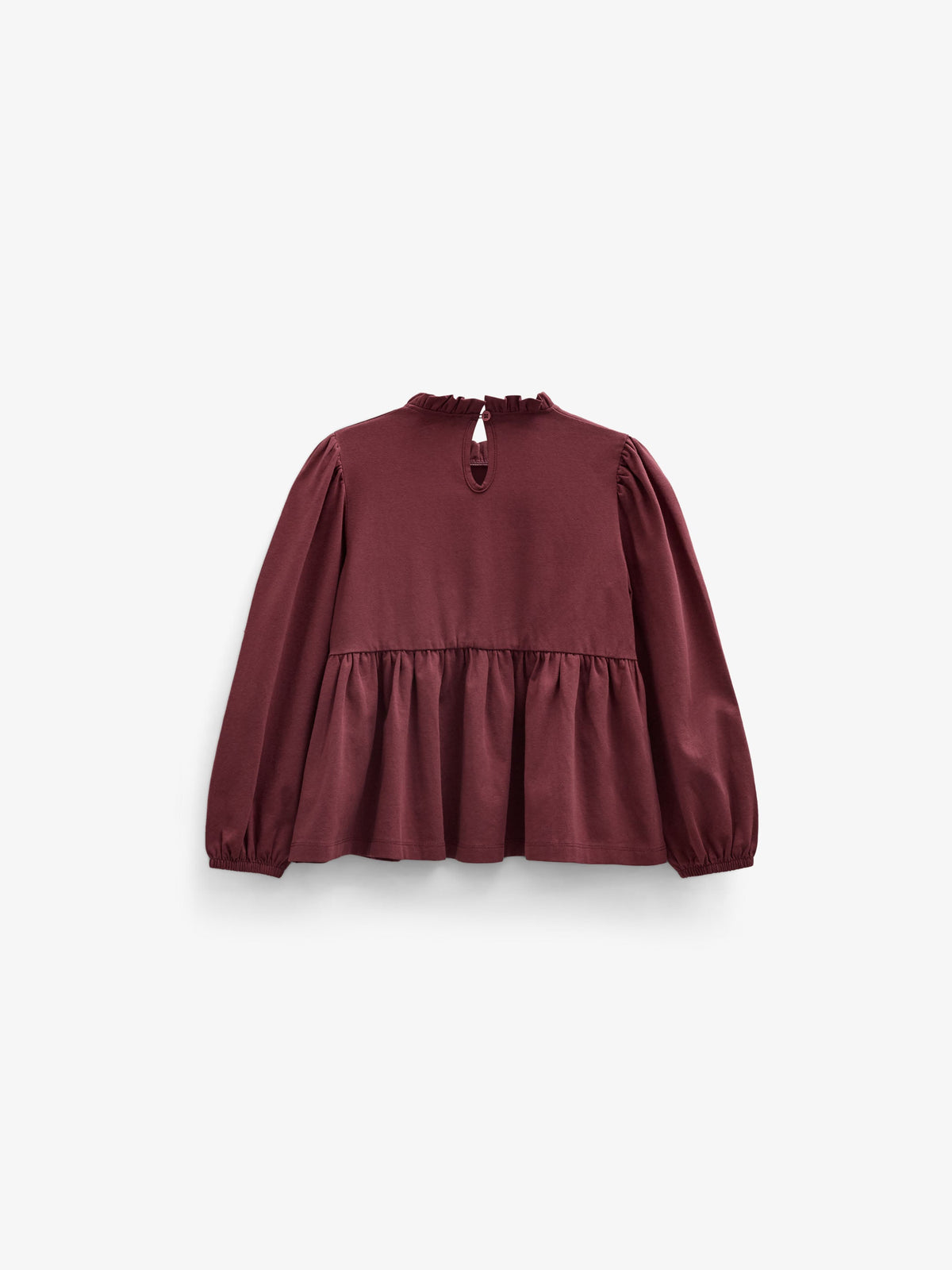 Solid Peplum Jersey Blouse - Tween - Bordeaux | 101548 Heidi