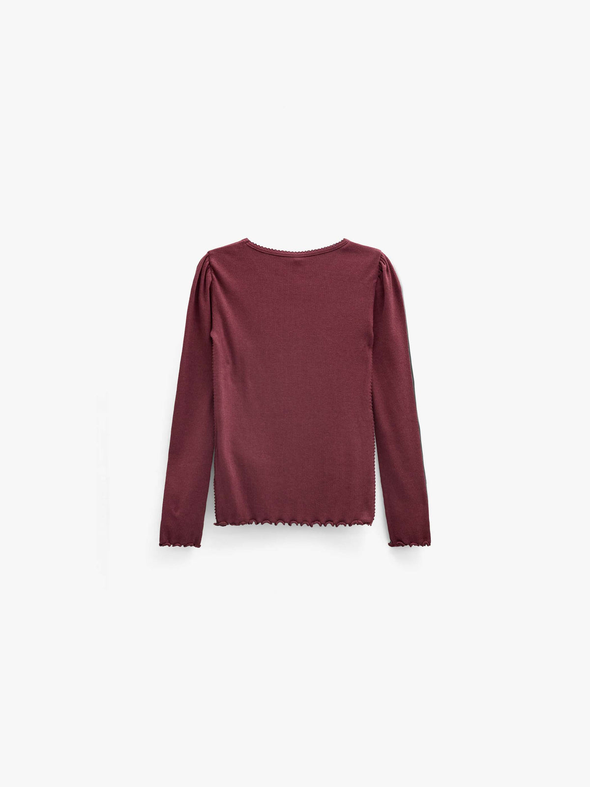 Ribbed Modal-Blend Long-Sleeve T-Shirt - Kids - Bordeaux | 101561 Lottie