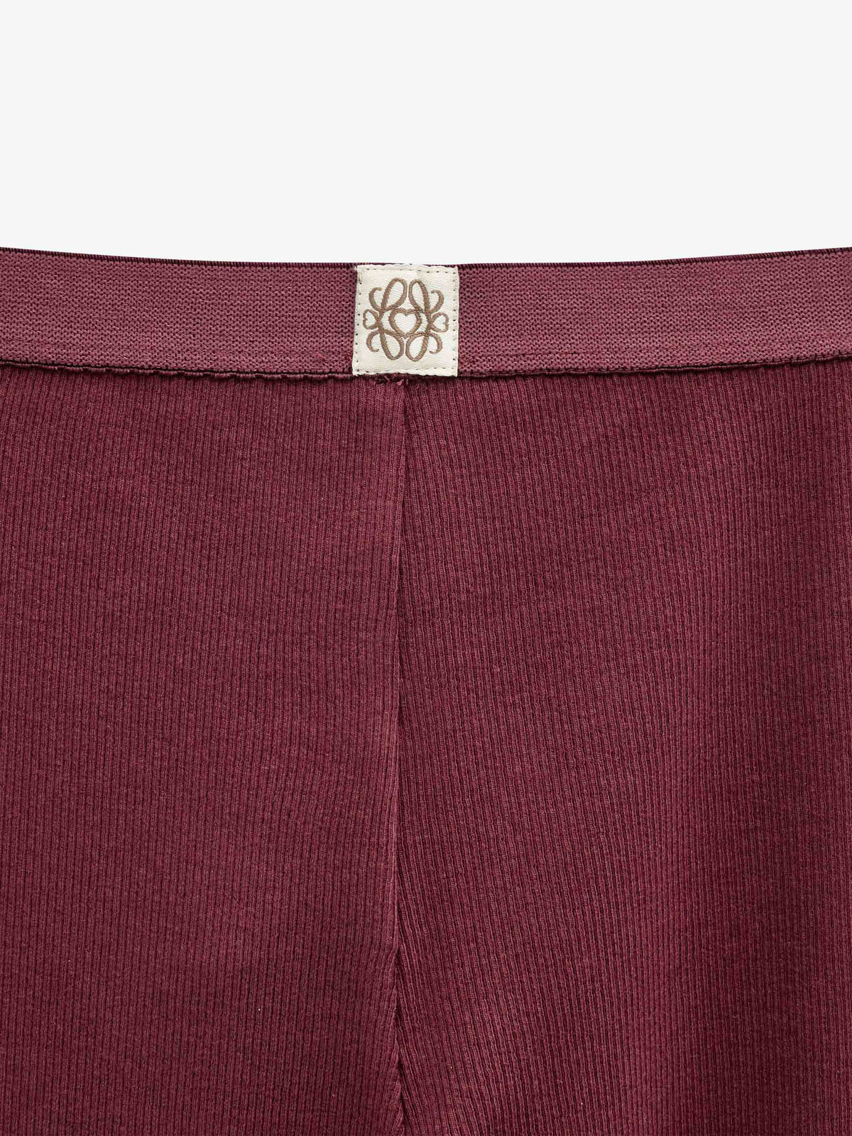 Ribbed Modal-Blend Leggings - Tween - Bordeaux | 101570 Lottie