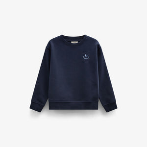 Smiley Crew Neck Sweatshirt - Tween - Navy | 101574 Andrew